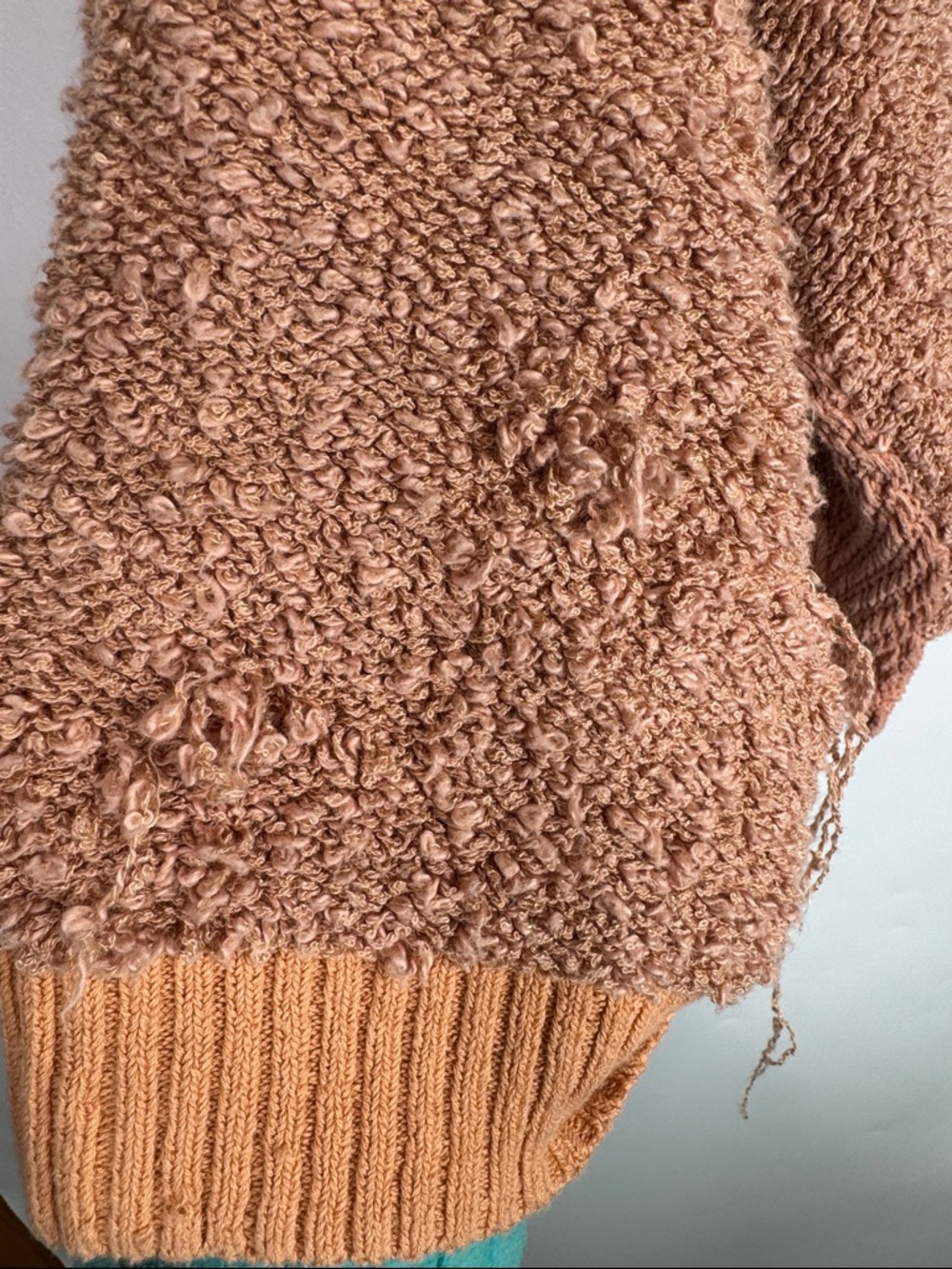 Free People Cuddle Up Pullover Mock Neck Peach Cropped Sweater Size XS - Picture 6 of 7